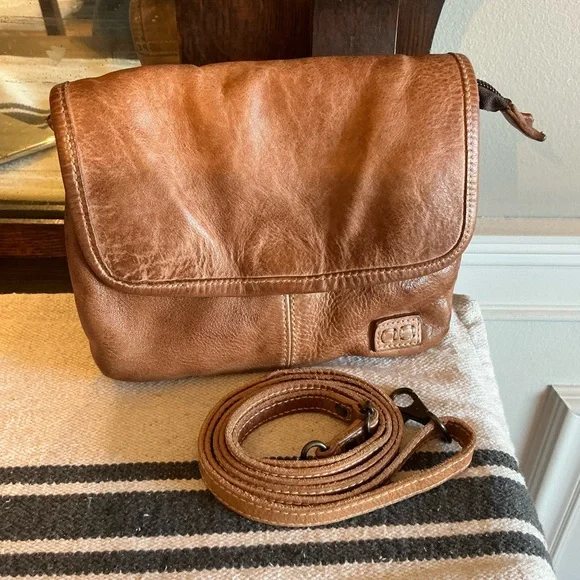 NWOT Bed Stu Leather Ziggy Clutch Crossbody Belt Bag Tan Rustic Retail $165 - Picture 3 of 16